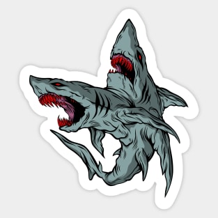 Monster shark illustration Sticker